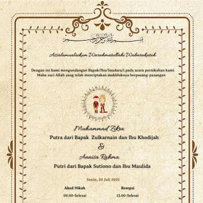 Traditional concept wedding invitation