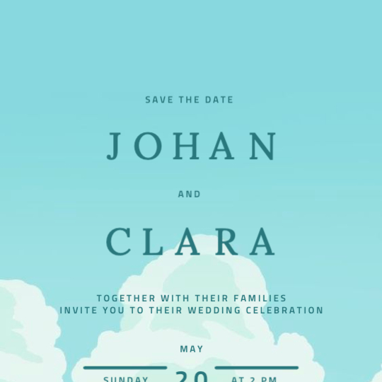 Ghibli style wedding invitation concept