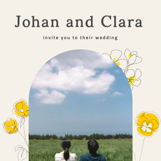 Sunflower wedding invitation concept